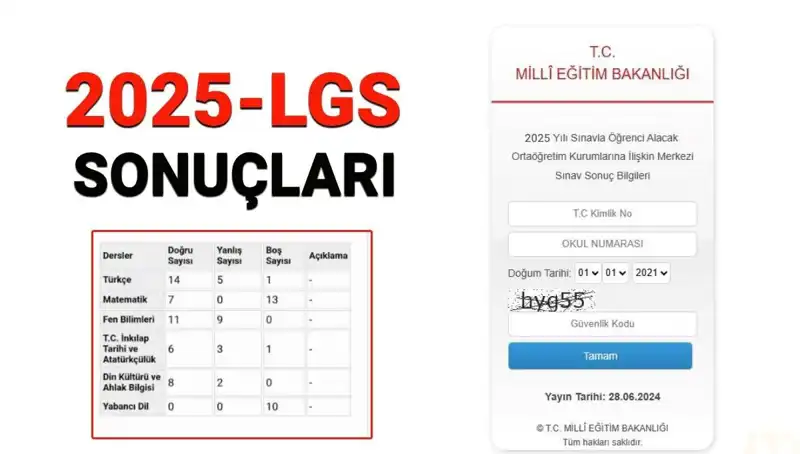 2025 LGS Sınav Sonuçları için Sorgulama Ekranı Yayında! İşte Ayrıntılar